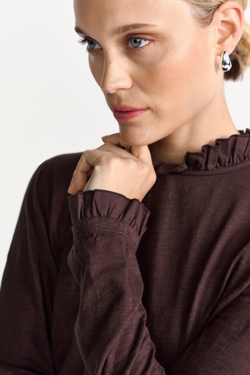 Longsleeve mit Rüschenkragen-Rich & Royal