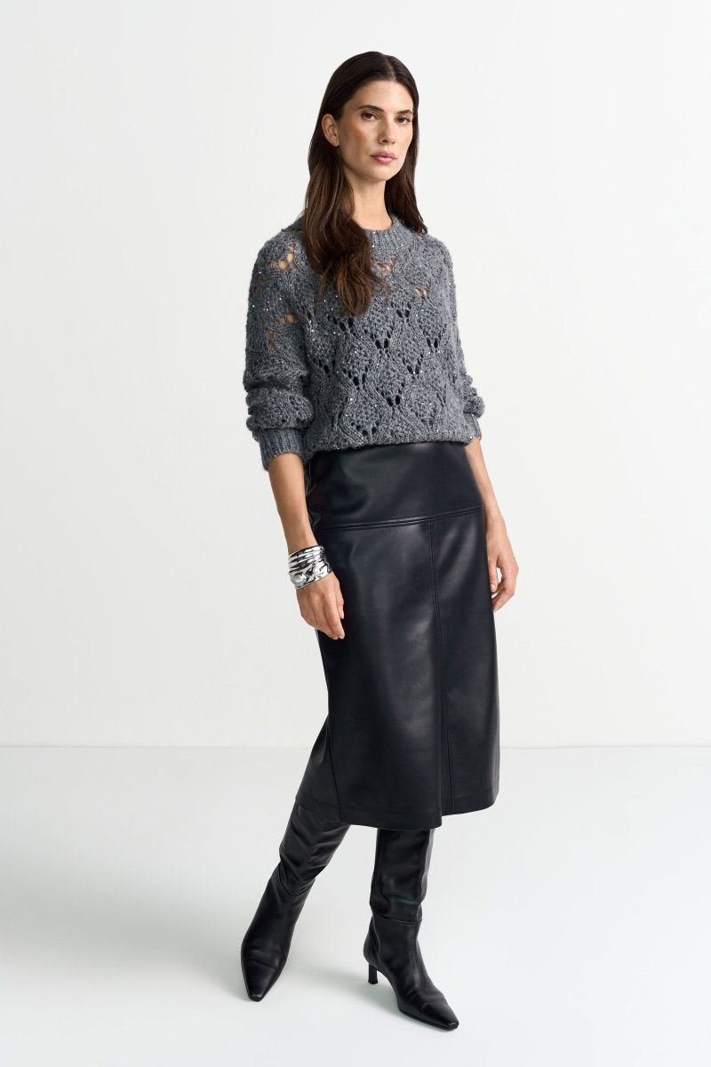 Strickpullover im Lochmuster-Rich & Royal