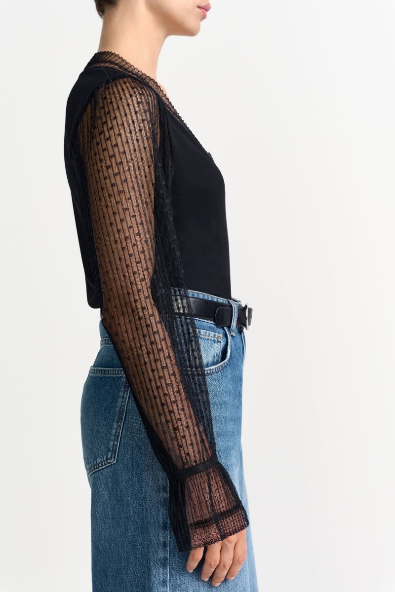 Longsleeve mit transparenten Ärmeln-Rich & Royal