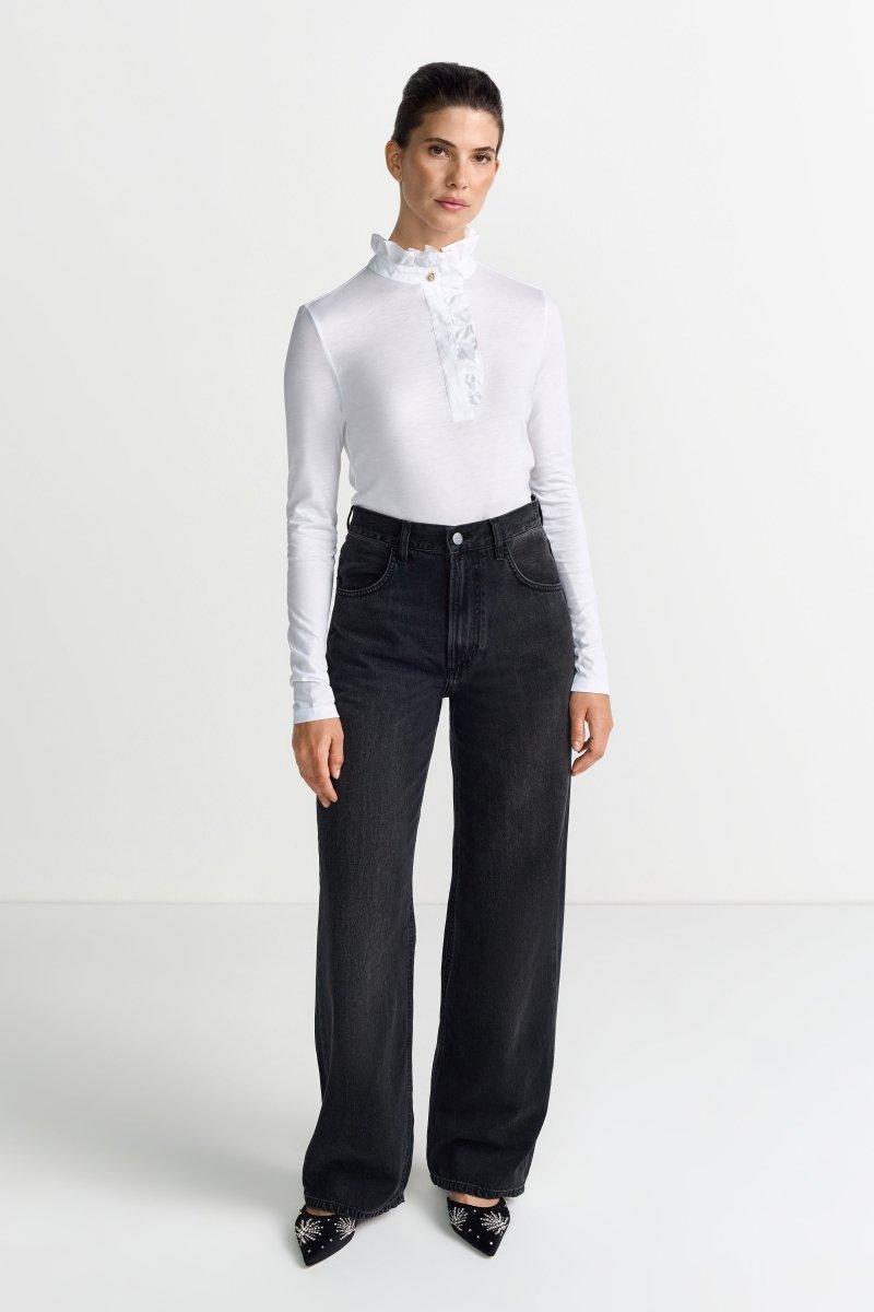 Longsleeve mit Rüschenkragen-Rich & Royal