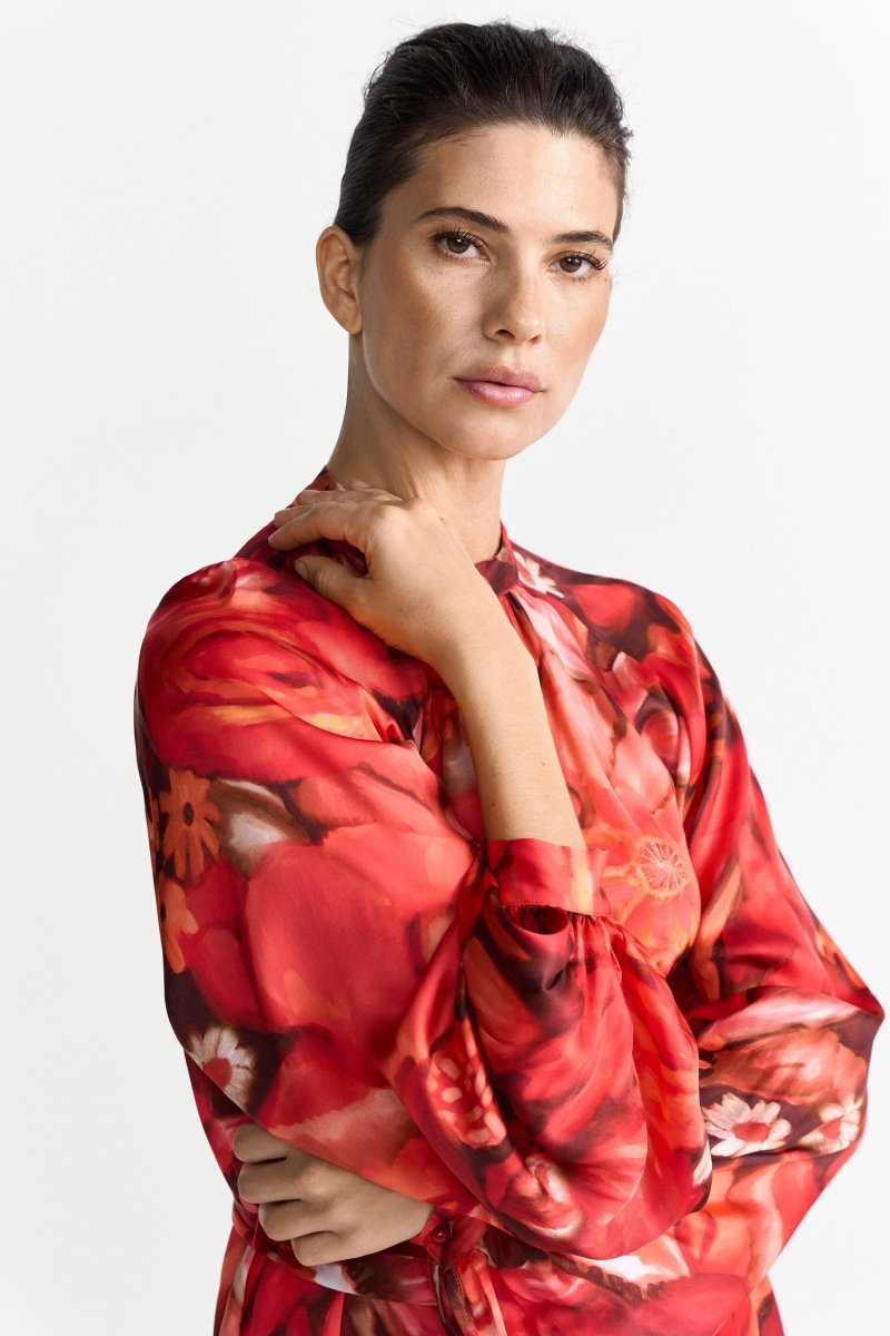 Blusenkleid mit Bindegürtel-Rich & Royal