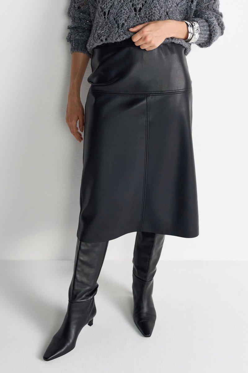 Midirock aus Kunstleder-Rich & Royal