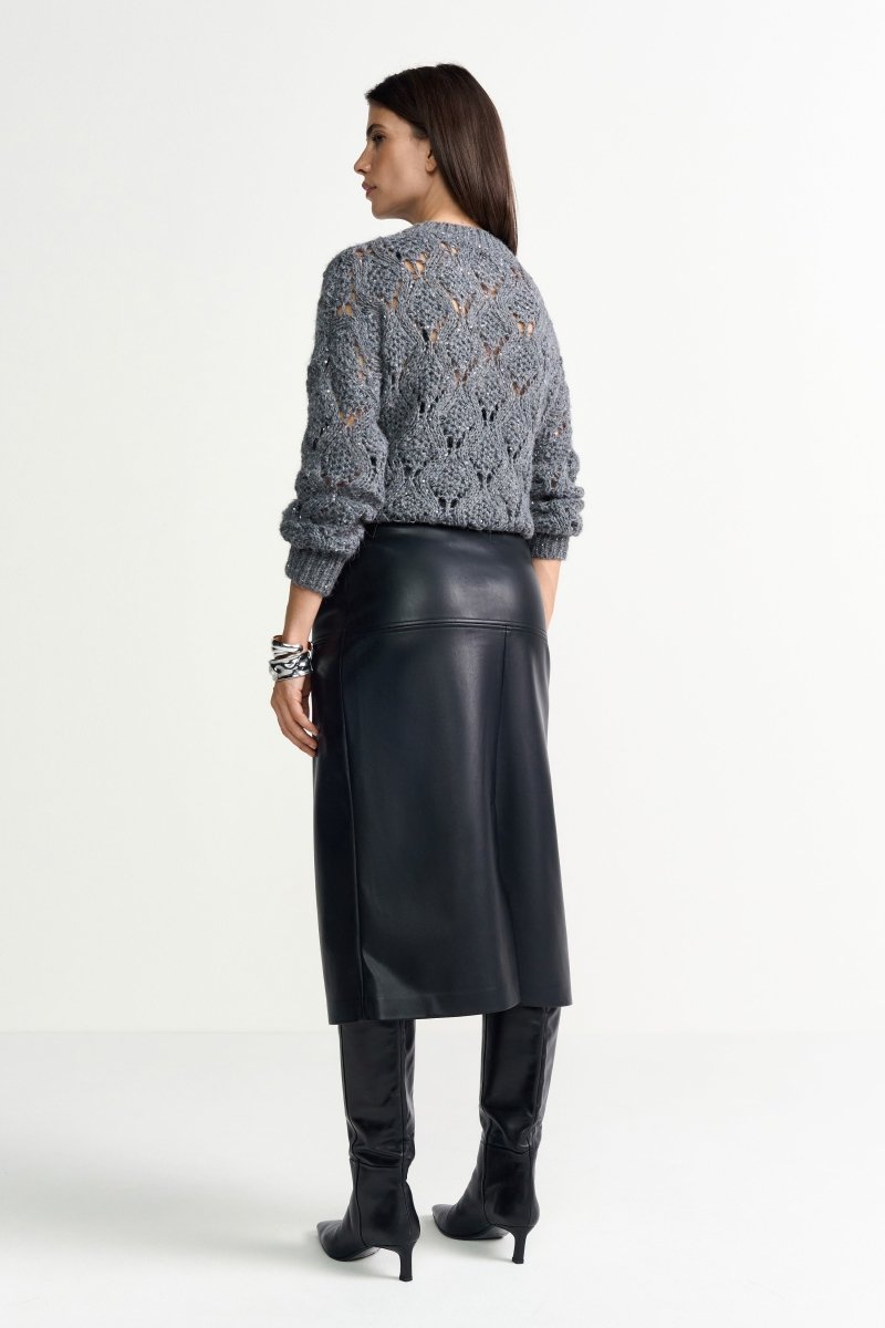 Midirock aus Kunstleder-Rich & Royal