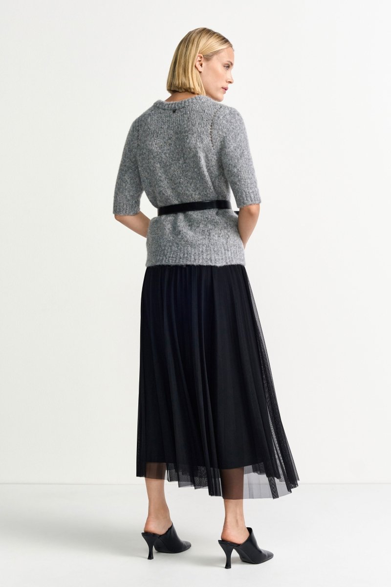 Plisseerock in Midilänge-Rich & Royal