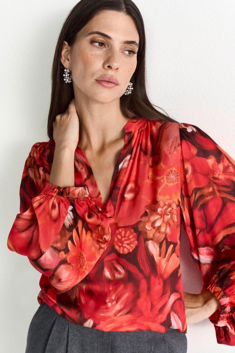 Bluse mit Blumenprint-Rich & Royal