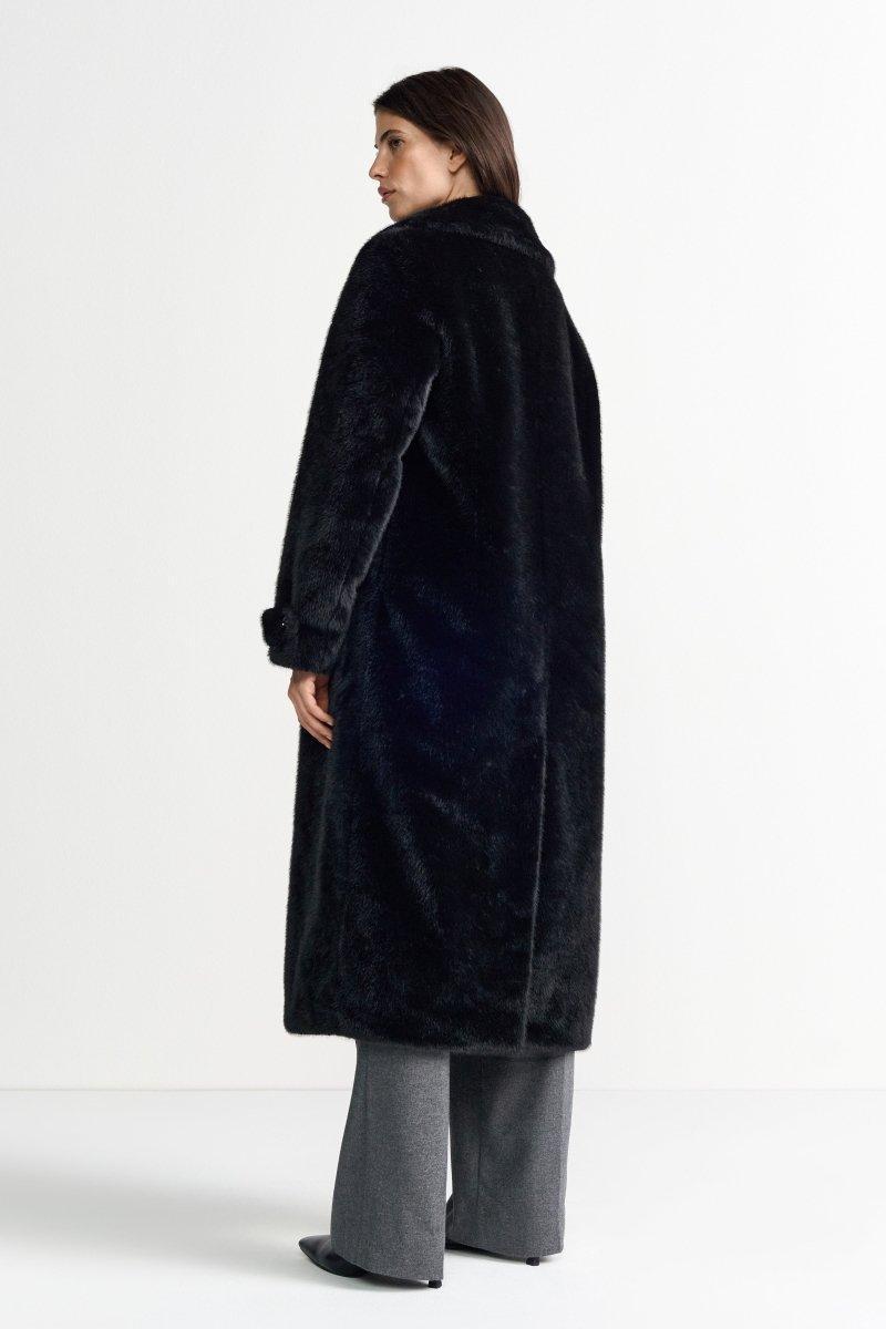 Schwarzer Oversized-Mantel-Rich & Royal