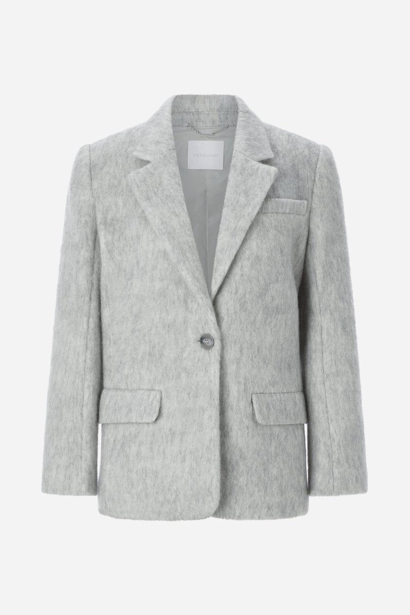 Hellgrauer Wollblazer-Rich & Royal