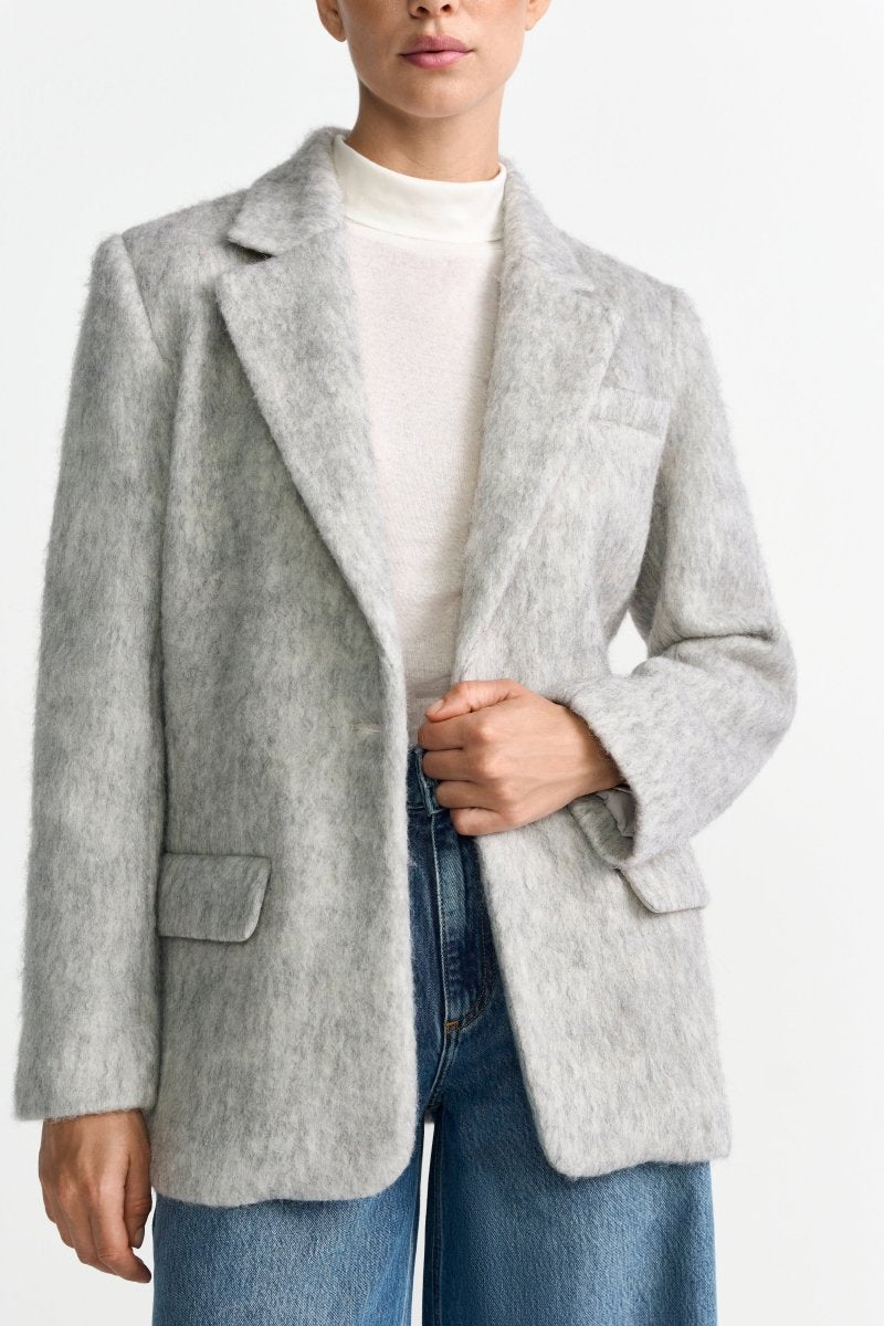 Hellgrauer Wollblazer-Rich & Royal