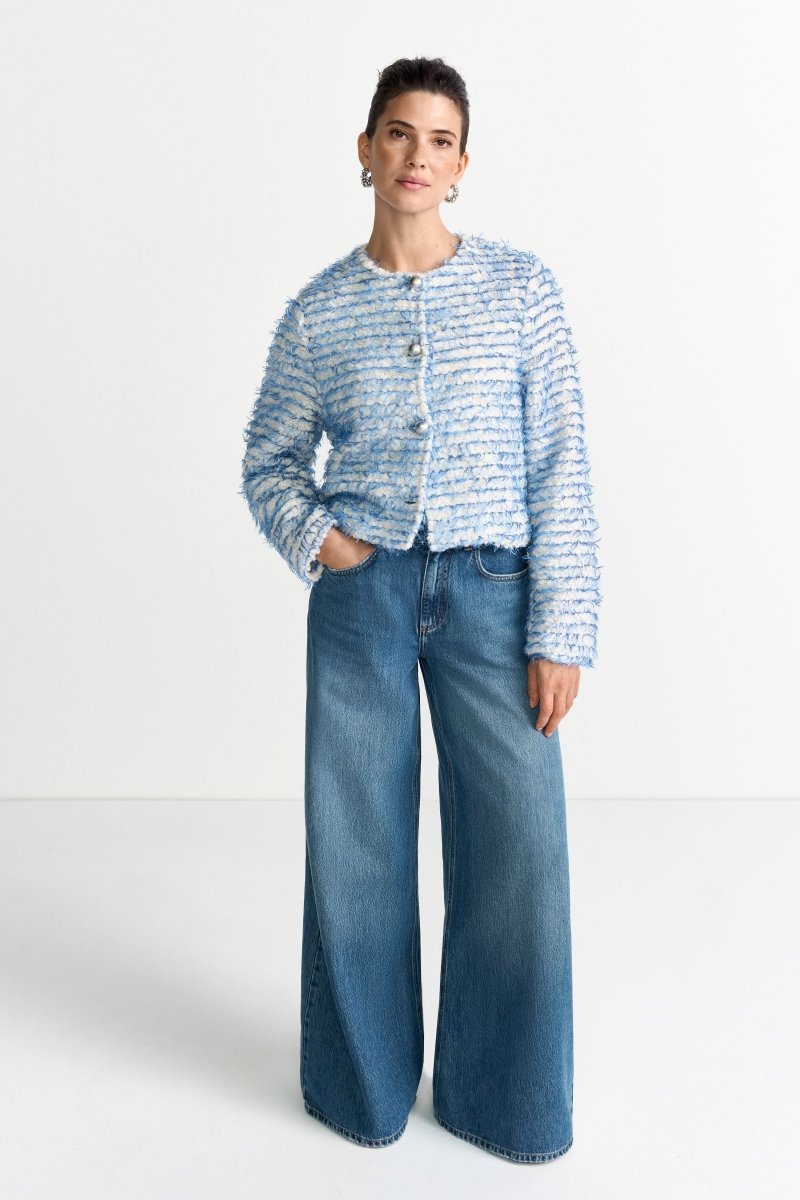 Bouclé-Jacke mit Statement-Knöpfen-Rich & Royal