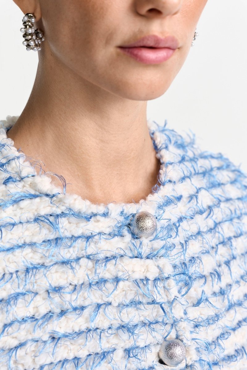 Bouclé-Jacke mit Statement-Knöpfen-Rich & Royal