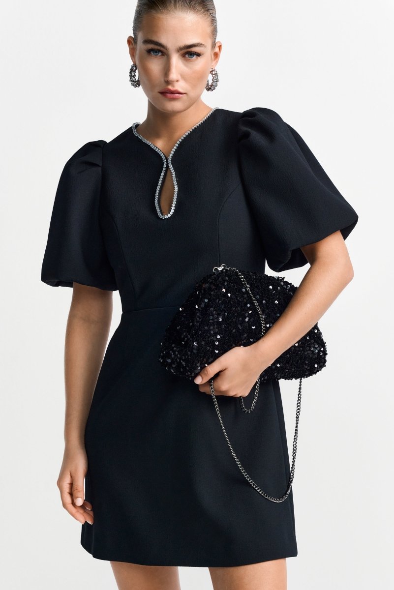 Schwarze Paillettentasche-Rich & Royal