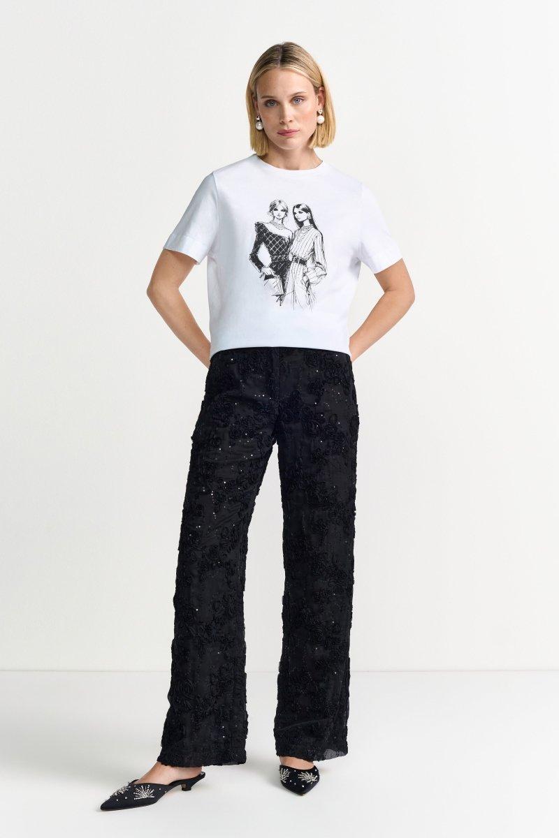 Baumwoll-T-Shirt mit Print-Rich & Royal