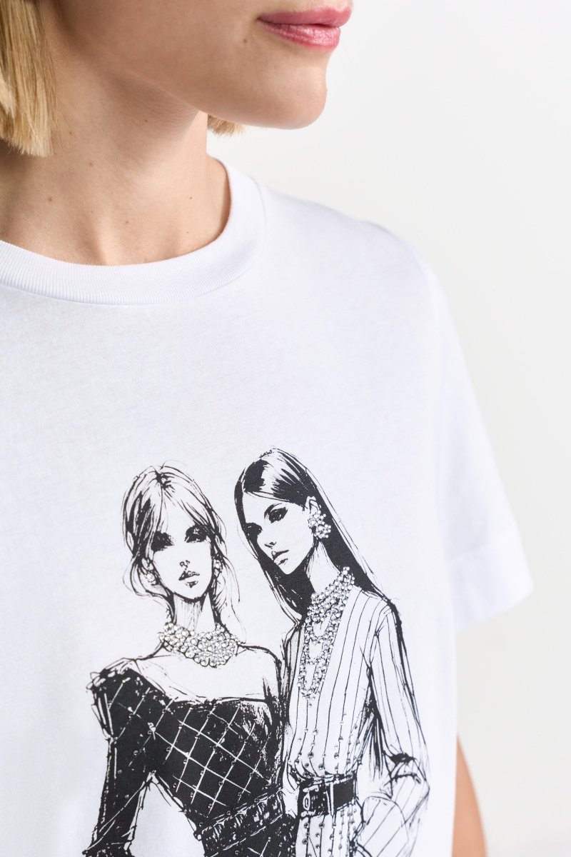 Baumwoll-T-Shirt mit Print-Rich & Royal