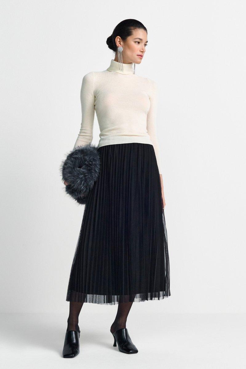 Plissierter Midirock-Rich & Royal