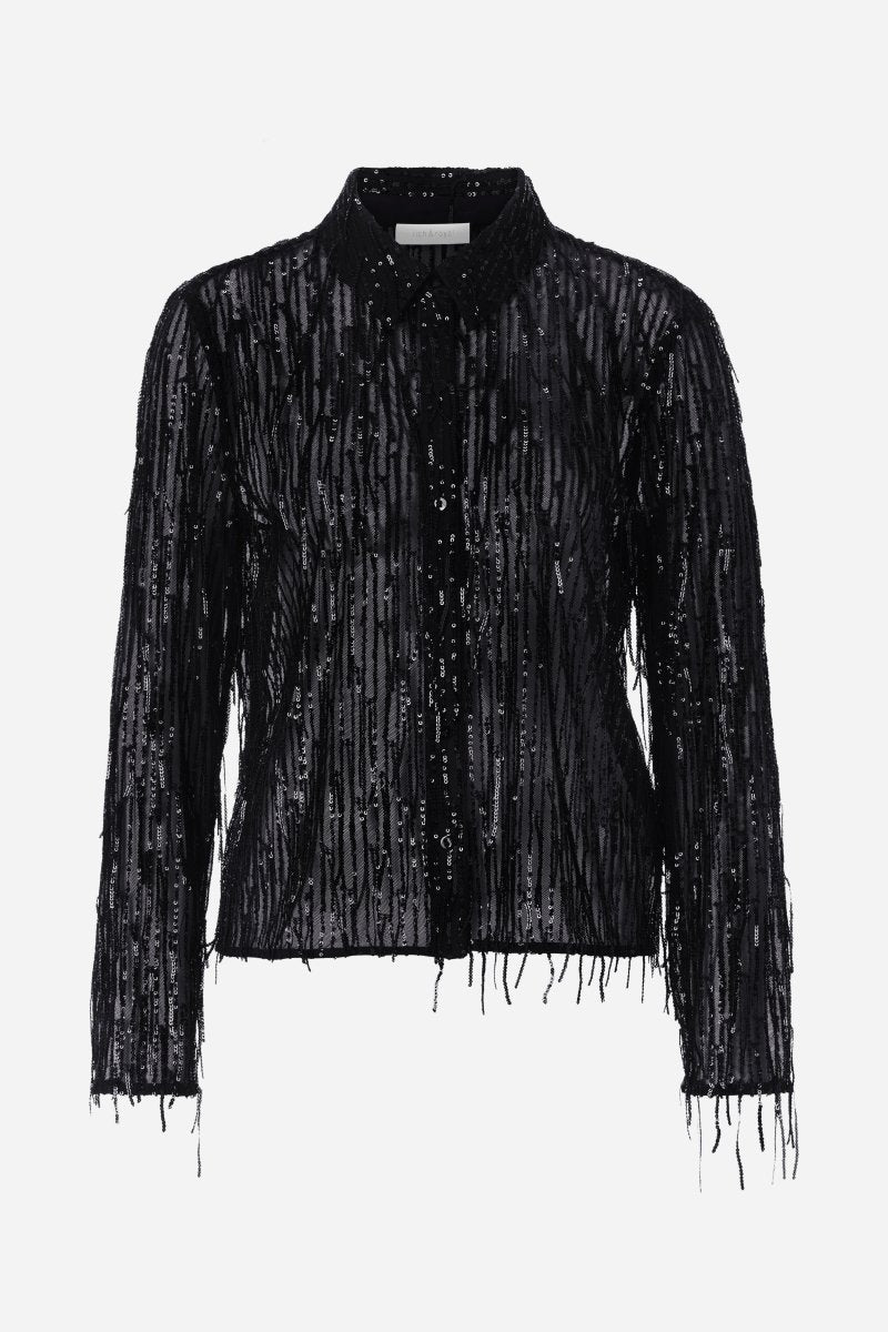 Glitzer-Bluse mit Hemdkragen-Rich & Royal