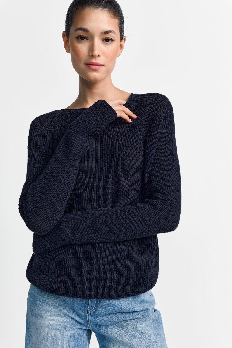 Rippstrickpullover mit Crewneck-Rich & Royal