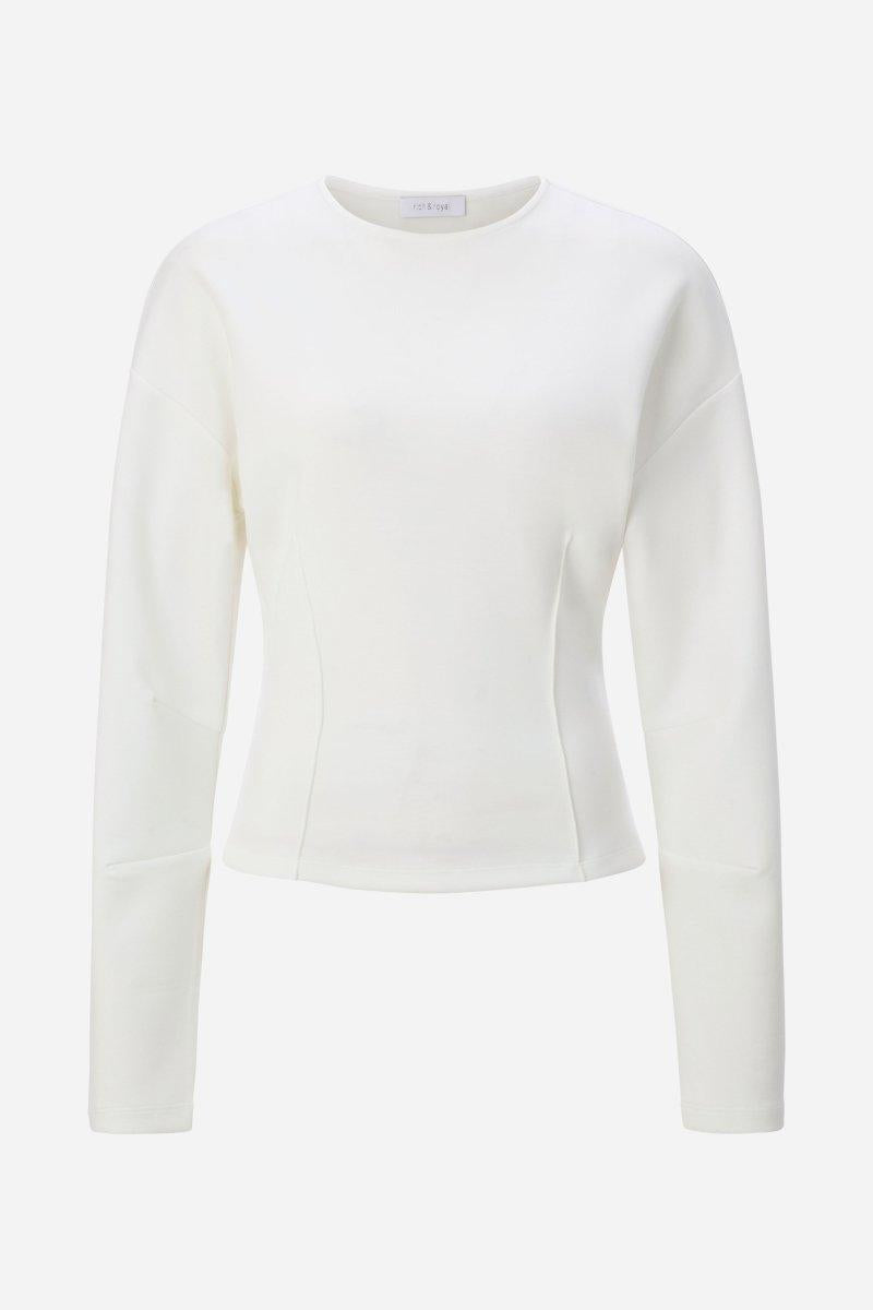 Cremefarbenes Sweatshirt mit Abnähern-Rich & Royal