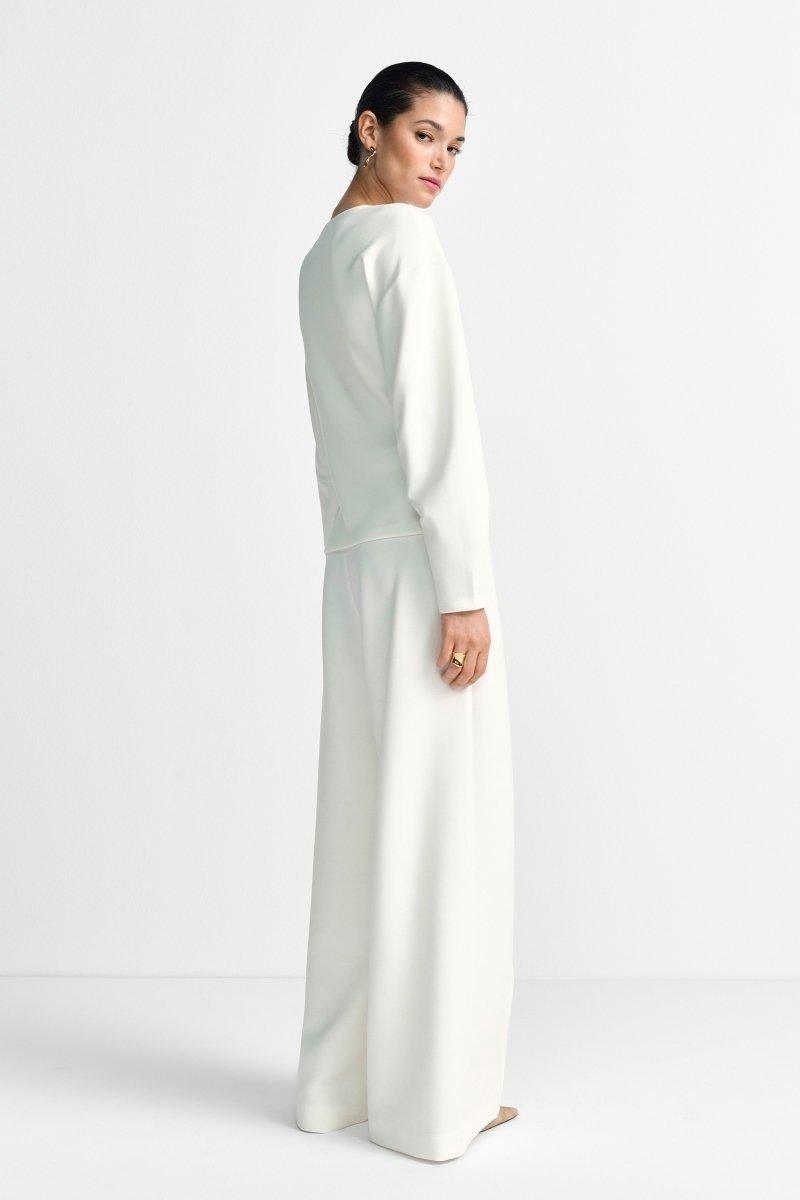 Cremefarbenes Sweatshirt mit Abnähern-Rich & Royal