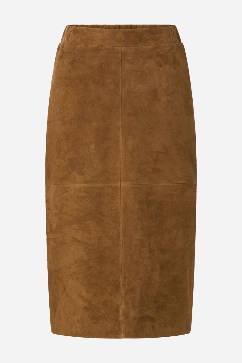 Cognacfarbener Veloursrock-Rich & Royal