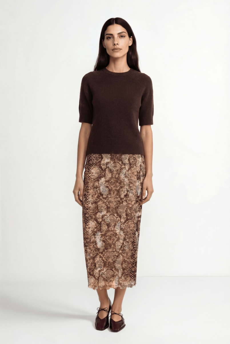 Mesh-Rock mit Animal-Print-Rich & Royal