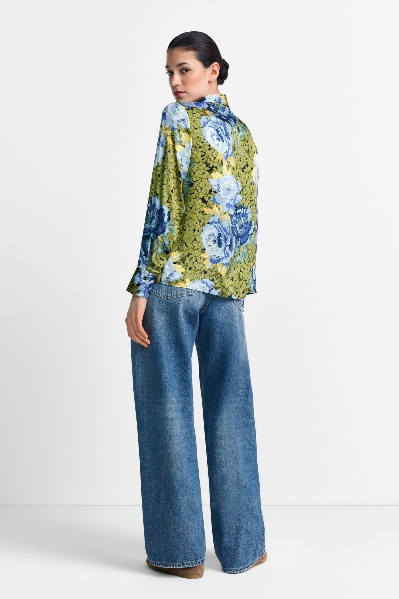 Bluse mit Pfingstrosenprint-Rich & Royal