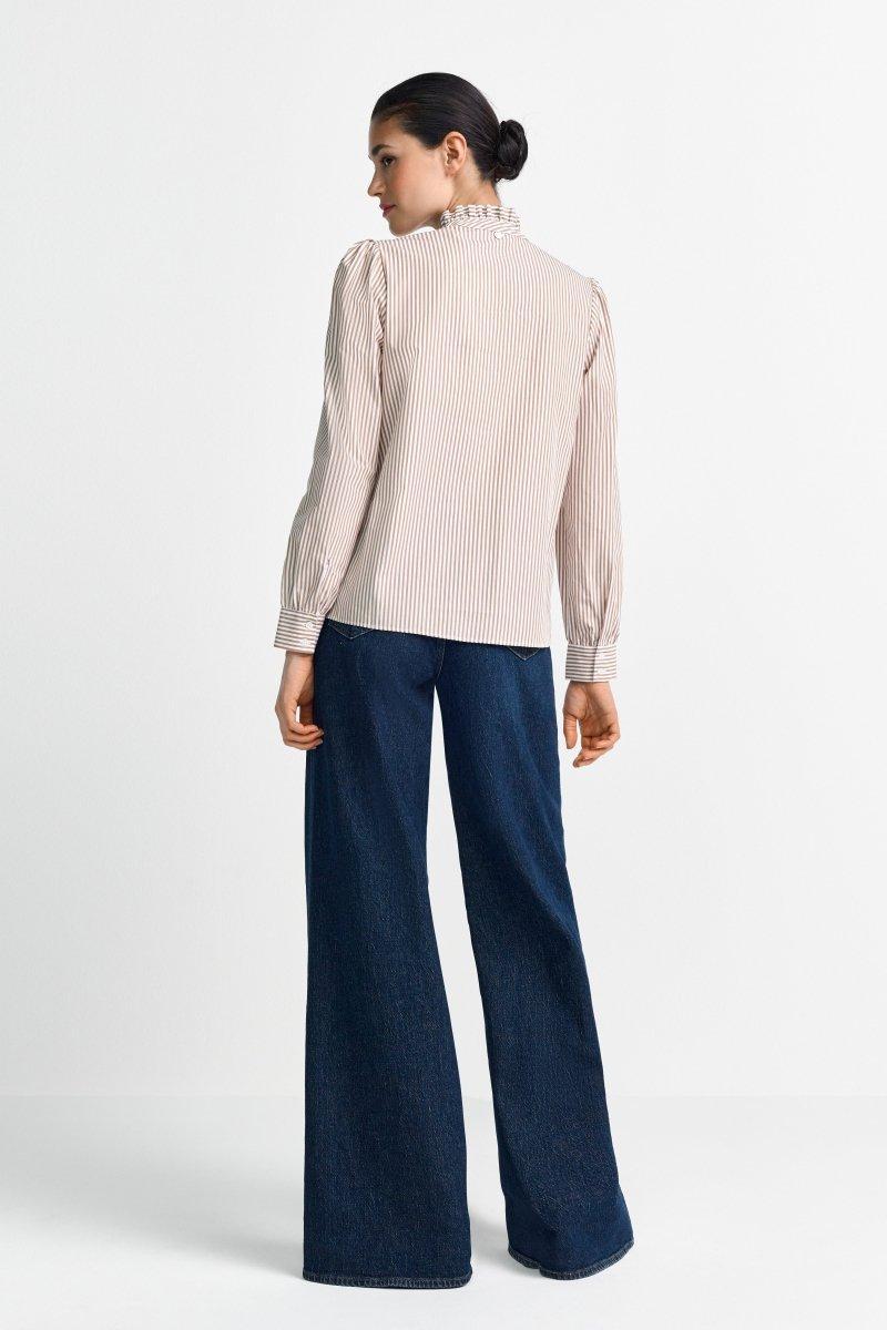 Gestreifte Bluse mit Rüschenkragen-Rich & Royal