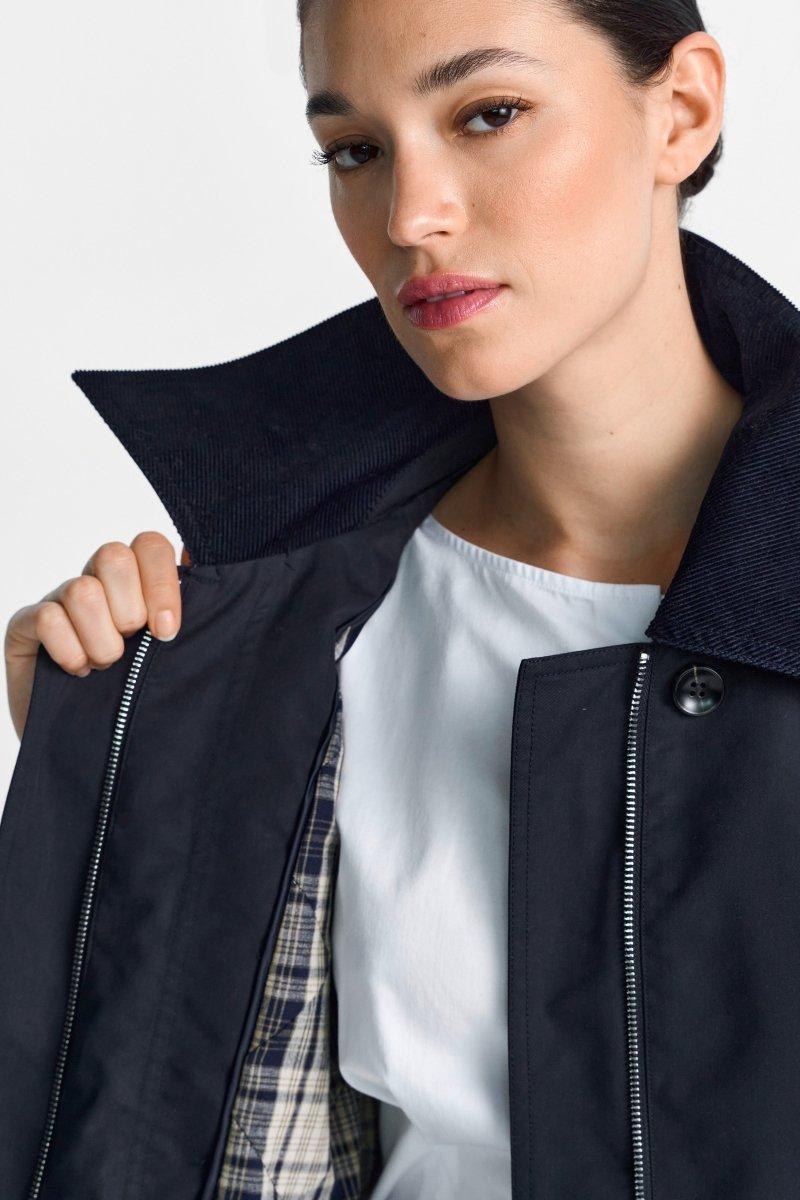 Trenchjacke mit Cordkragen-Rich & Royal