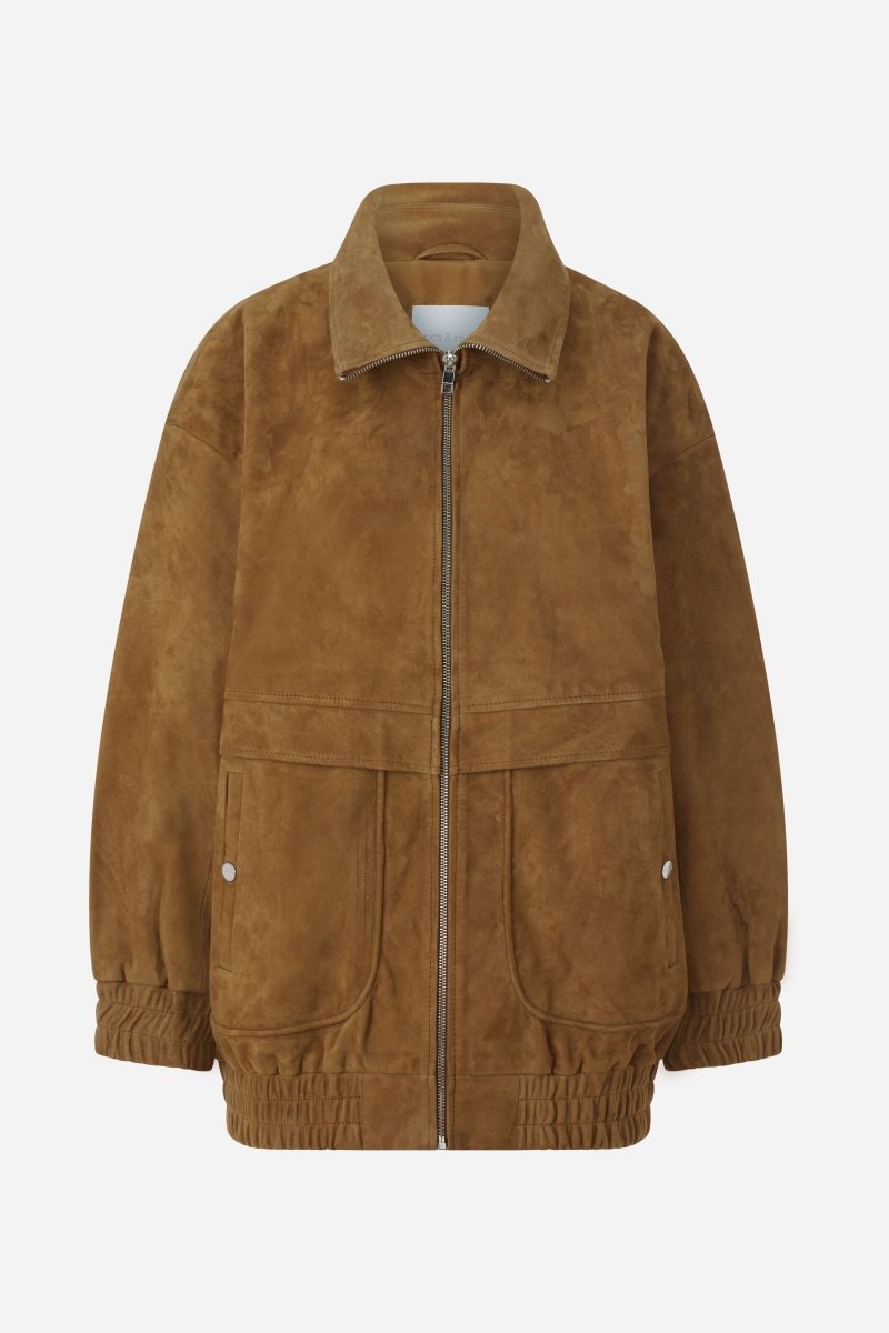 real velours leather blouson - Look-Rich & Royal