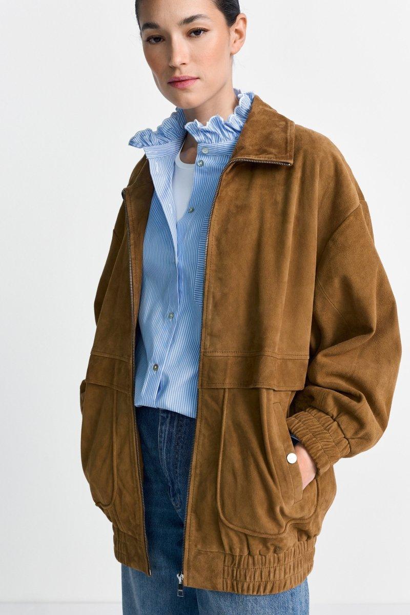 Veloursleder-Bomberjacke-Rich & Royal