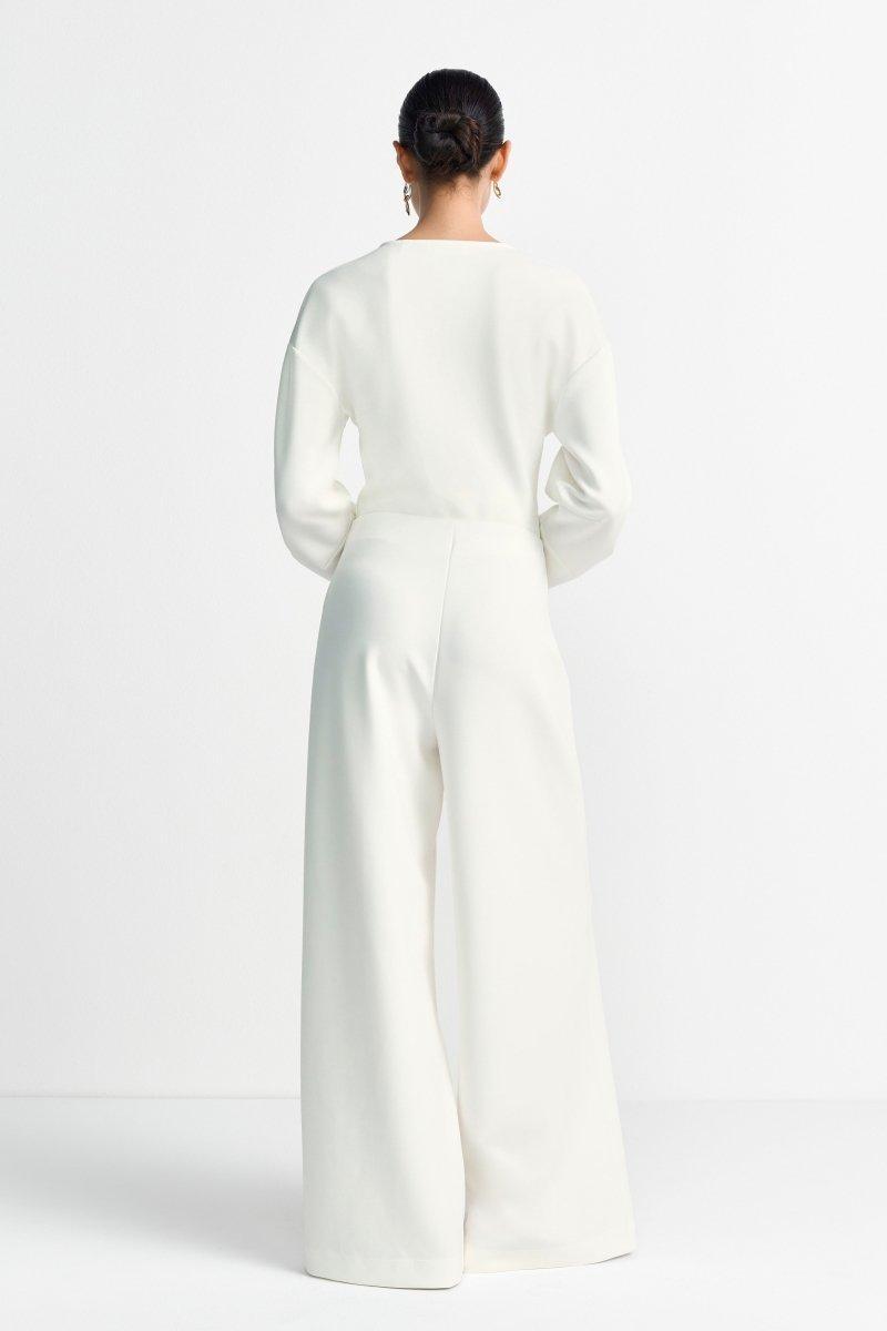 Cremefarbene Hose mit weitem Bein-Rich & Royal