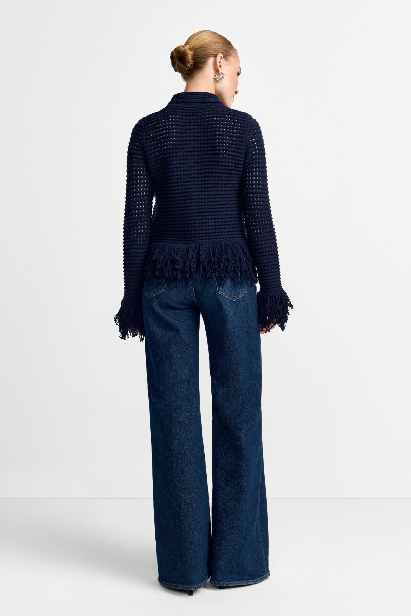 Häkel-Cardigan mit Hemdkragen-Rich & Royal