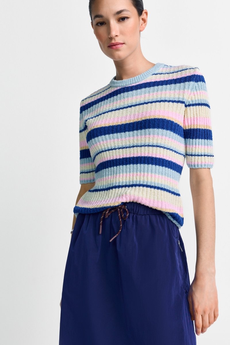 Gestreifter Kurzarmpullover-Rich & Royal