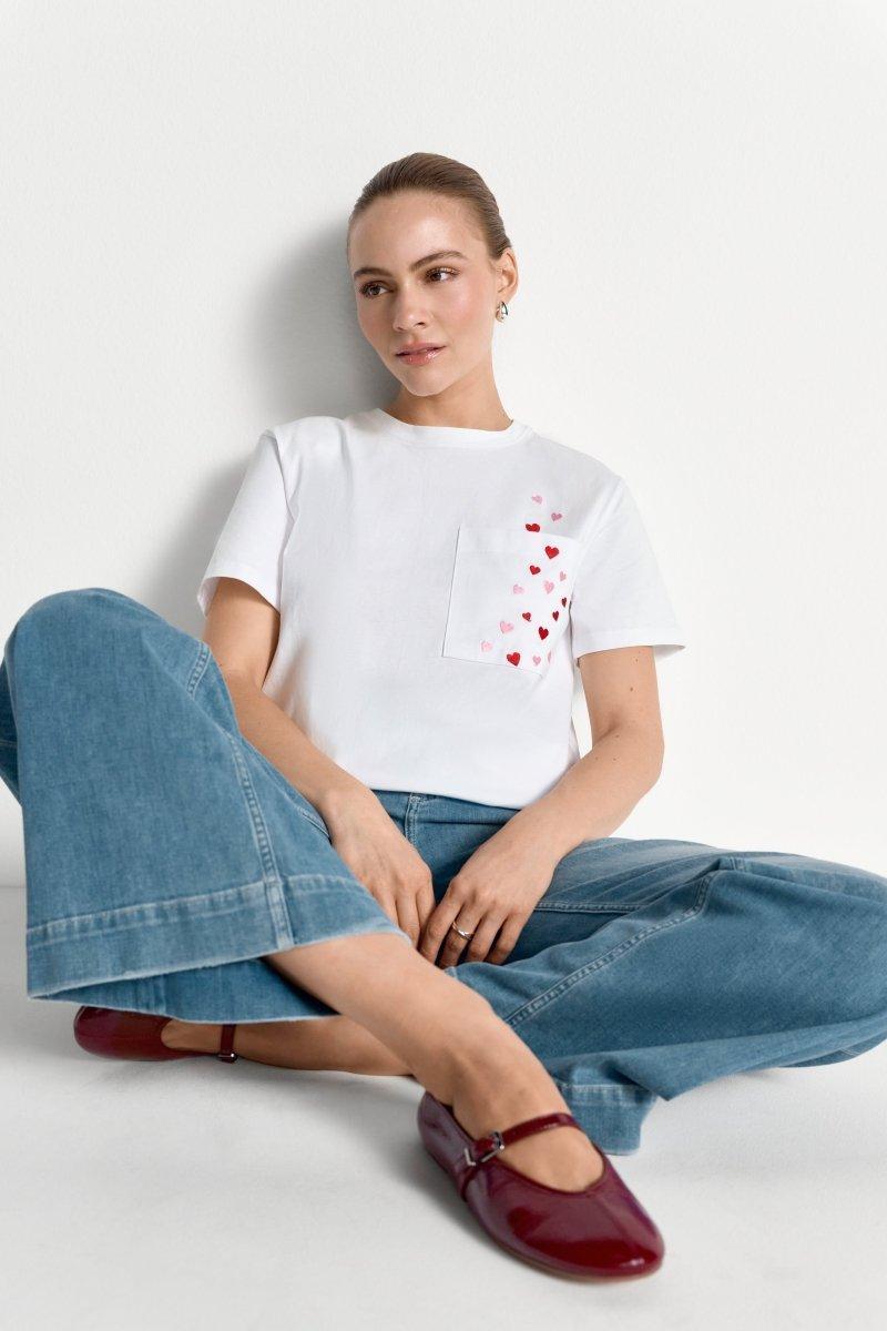 T-Shirt mit Herzprint-Rich & Royal