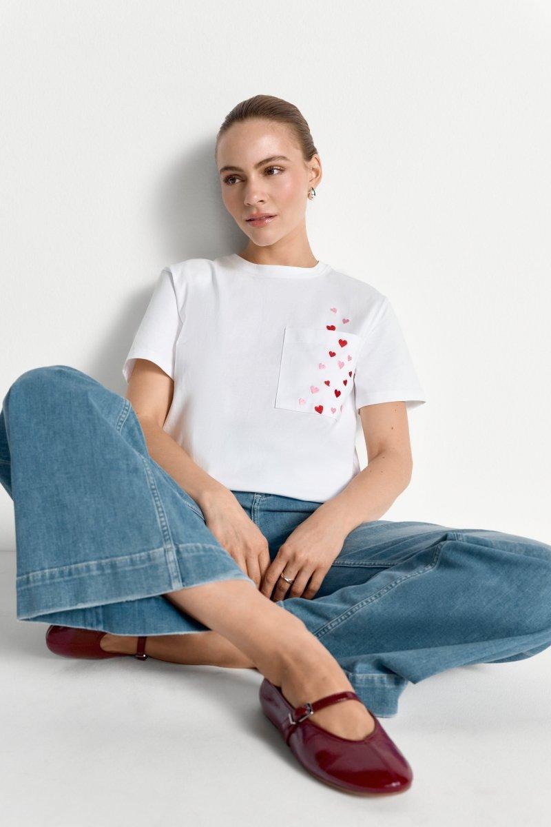 T-Shirt mit Herzprint-Rich & Royal