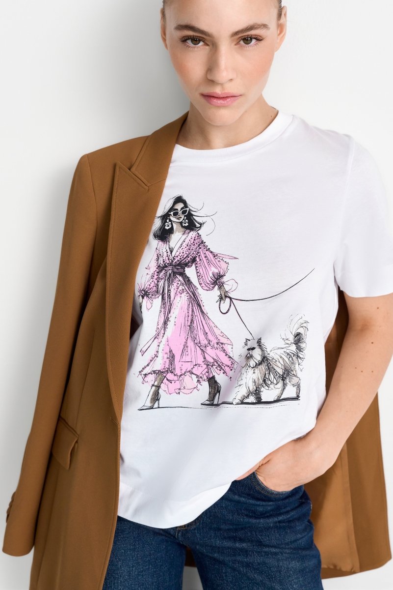 T-Shirt mit illustrativem Print-Rich & Royal