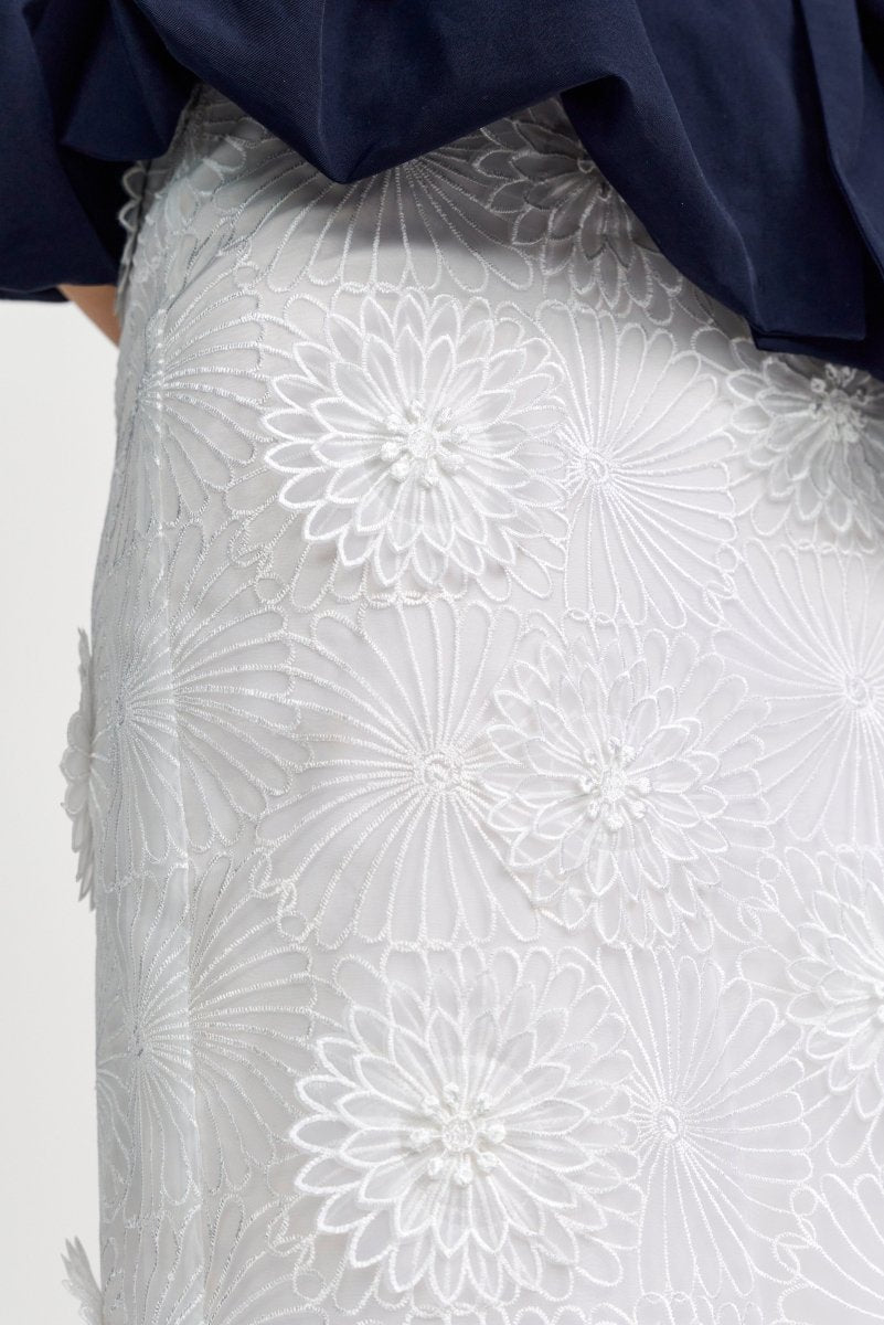 Bleistiftrock mit 3D-Blüten-Rich & Royal