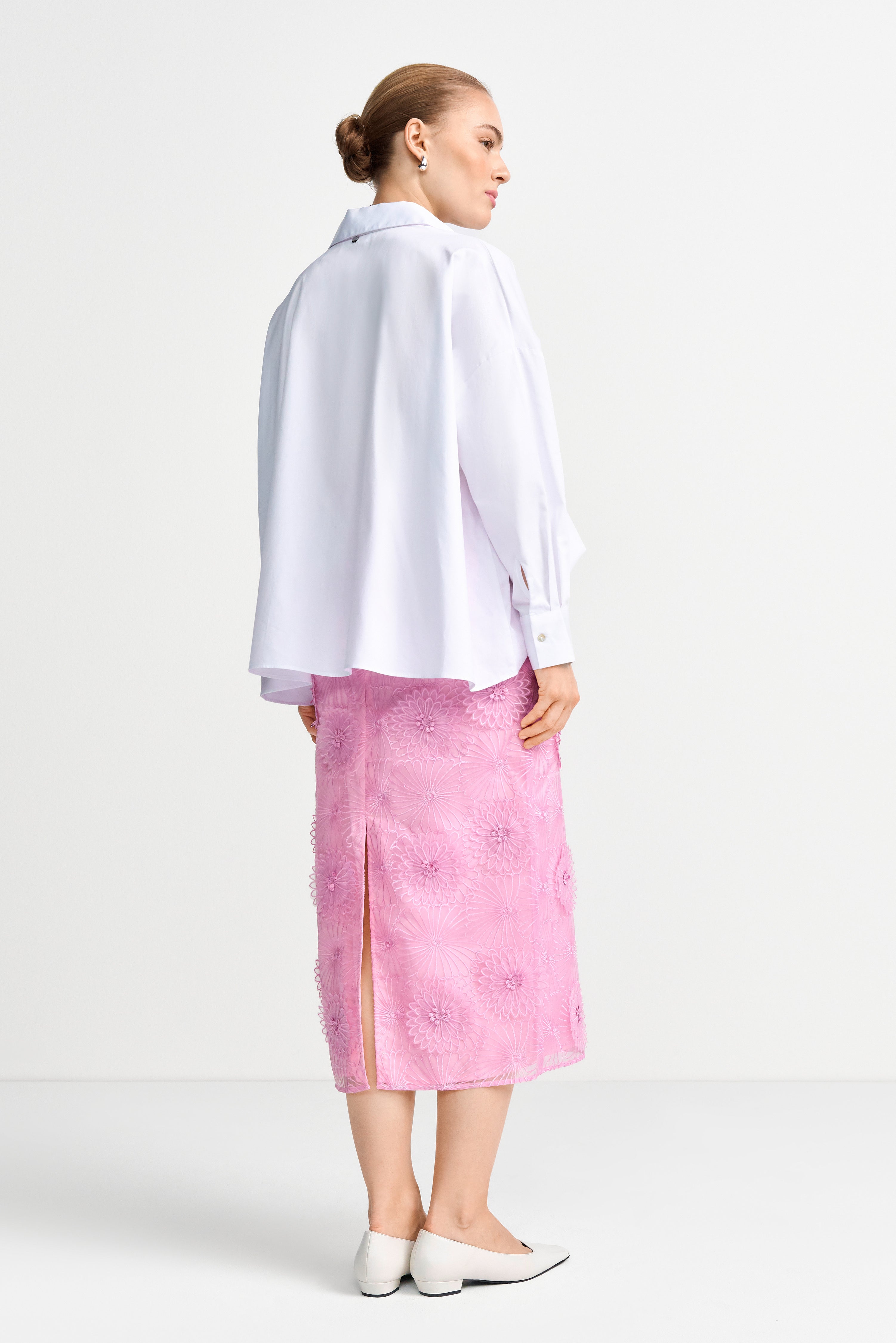 Bleistiftrock mit 3D-Blüten-Rich & Royal