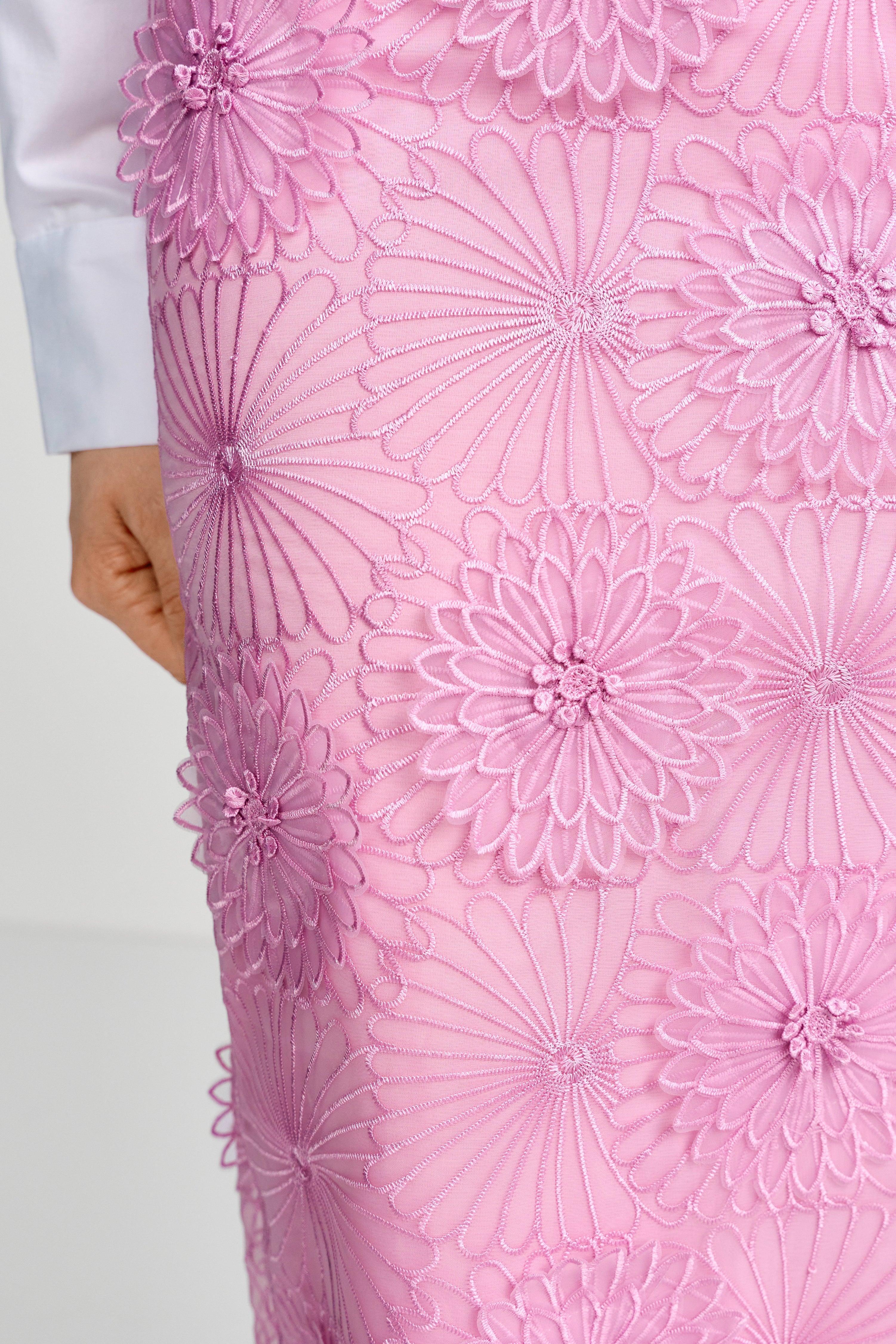 Bleistiftrock mit 3D-Blüten-Rich & Royal