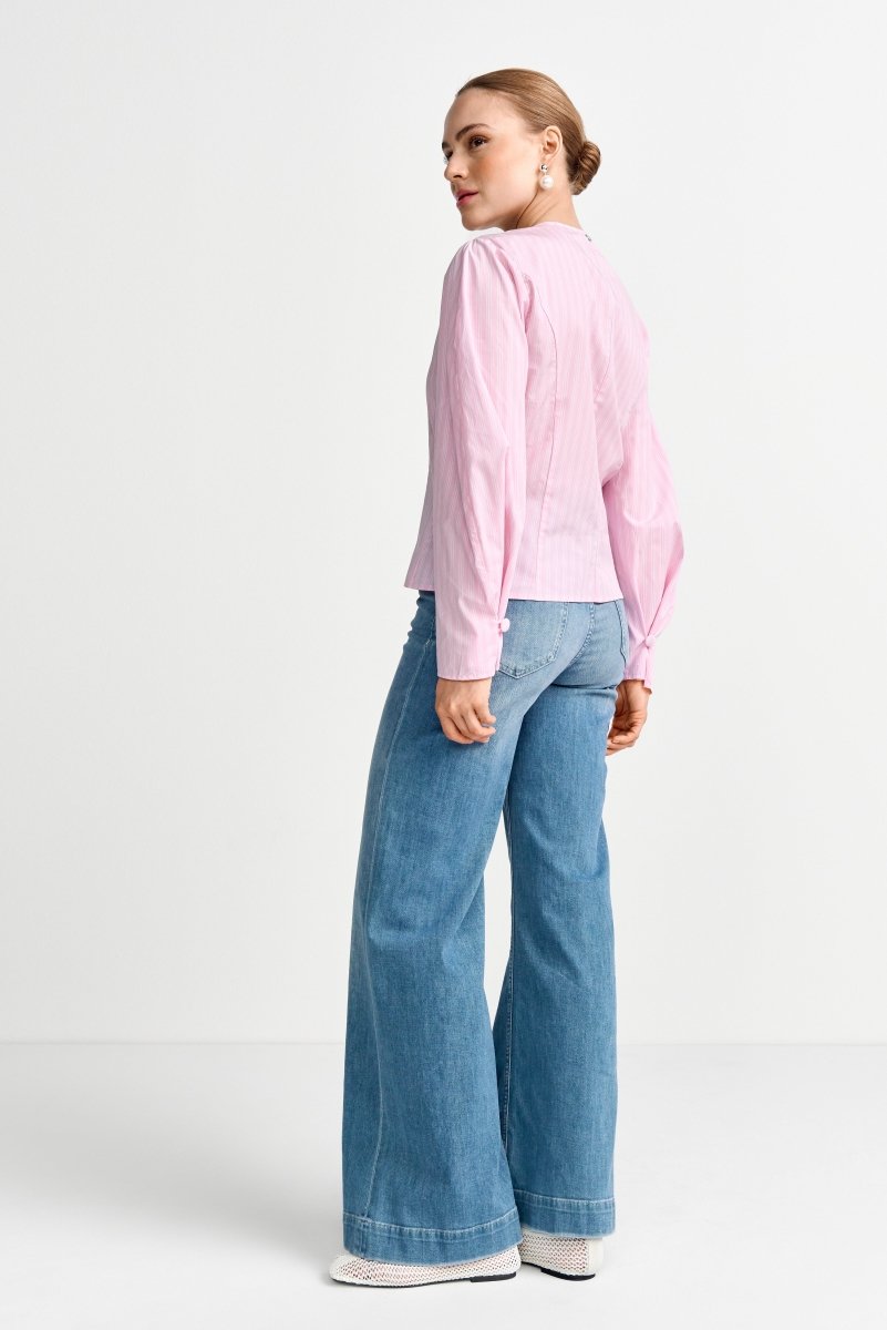 Streifenbluse mit Knöpfen-Rich & Royal