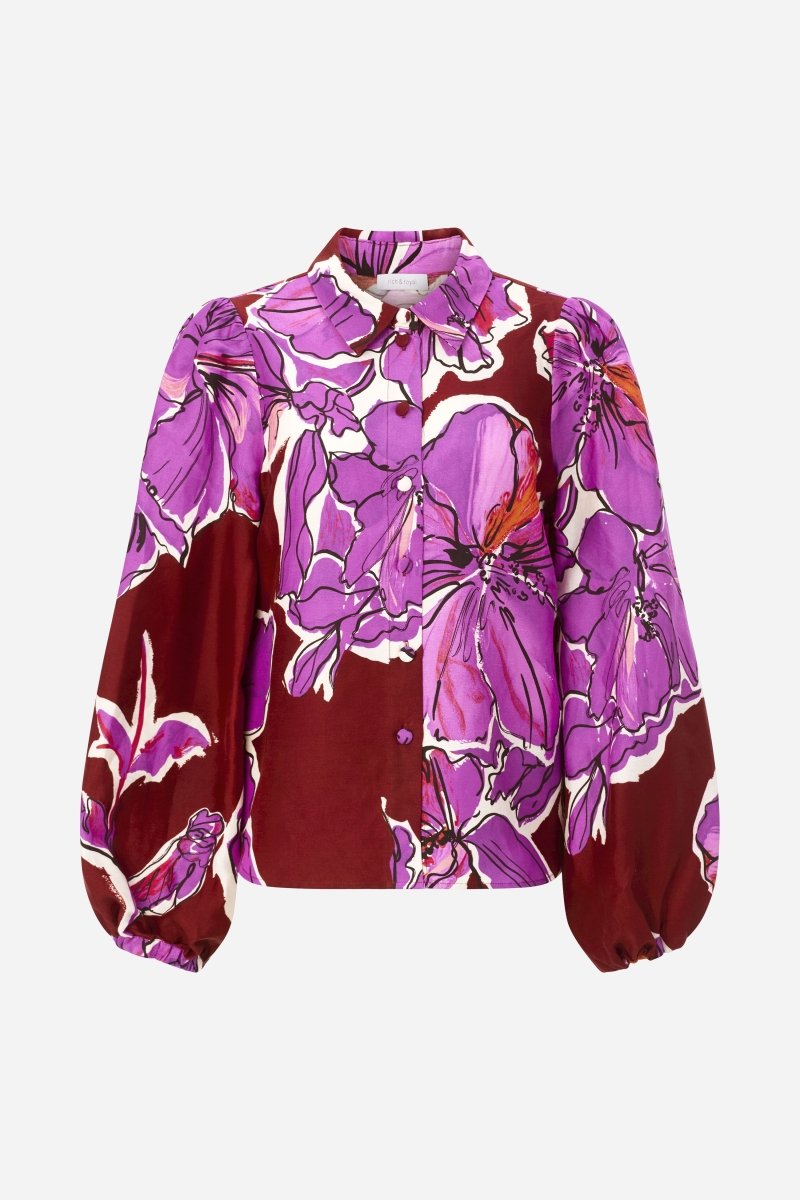 Statement-Bluse aus Leinen-Mix-Rich & Royal