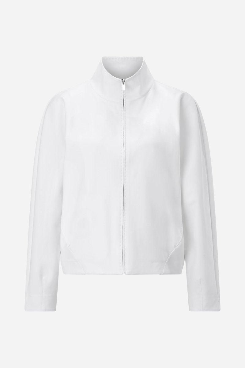 Weiße Zip-Jacke mit Stehkragen-Rich & Royal