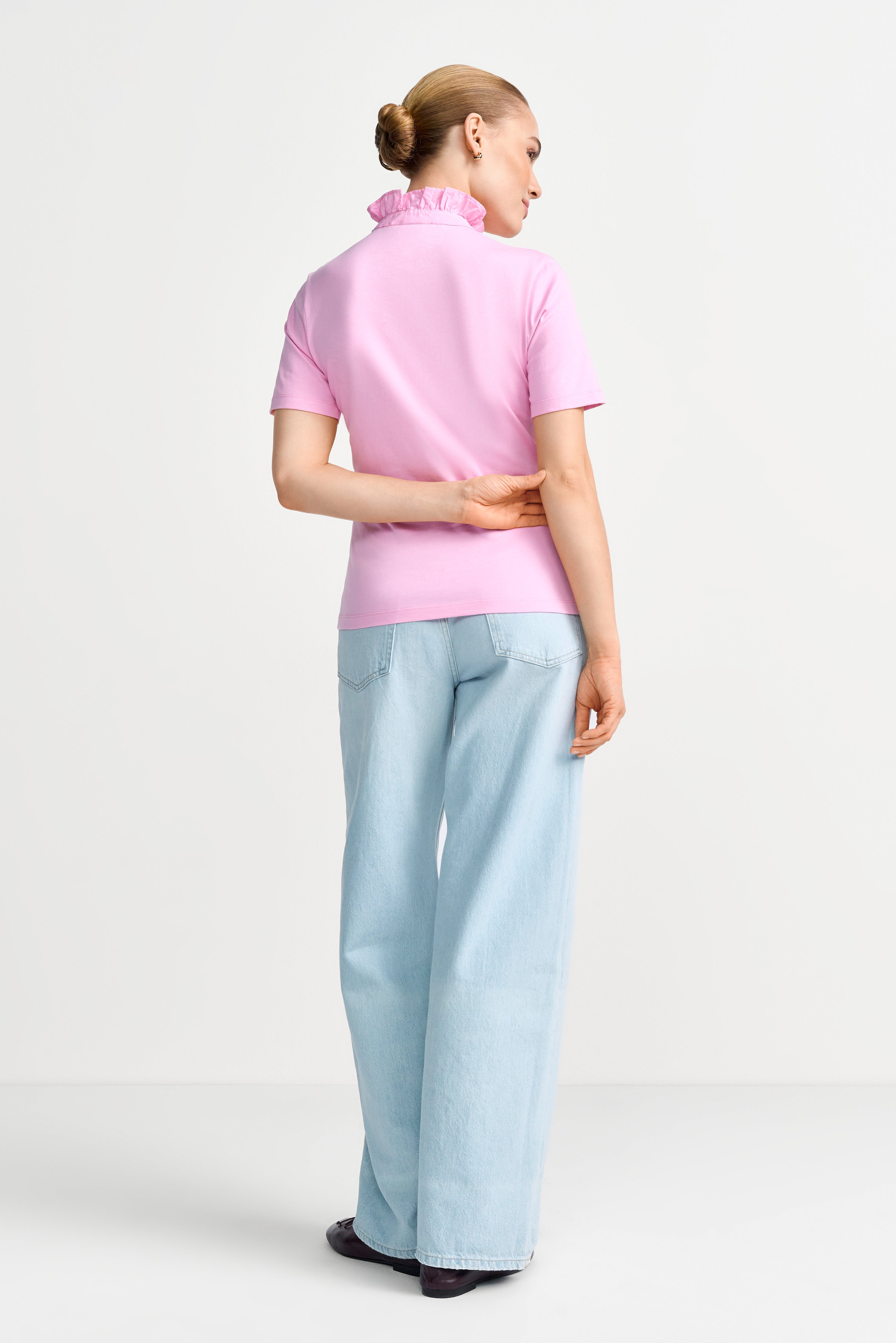 T-Shirt mit Rüschenkragen-Rich & Royal