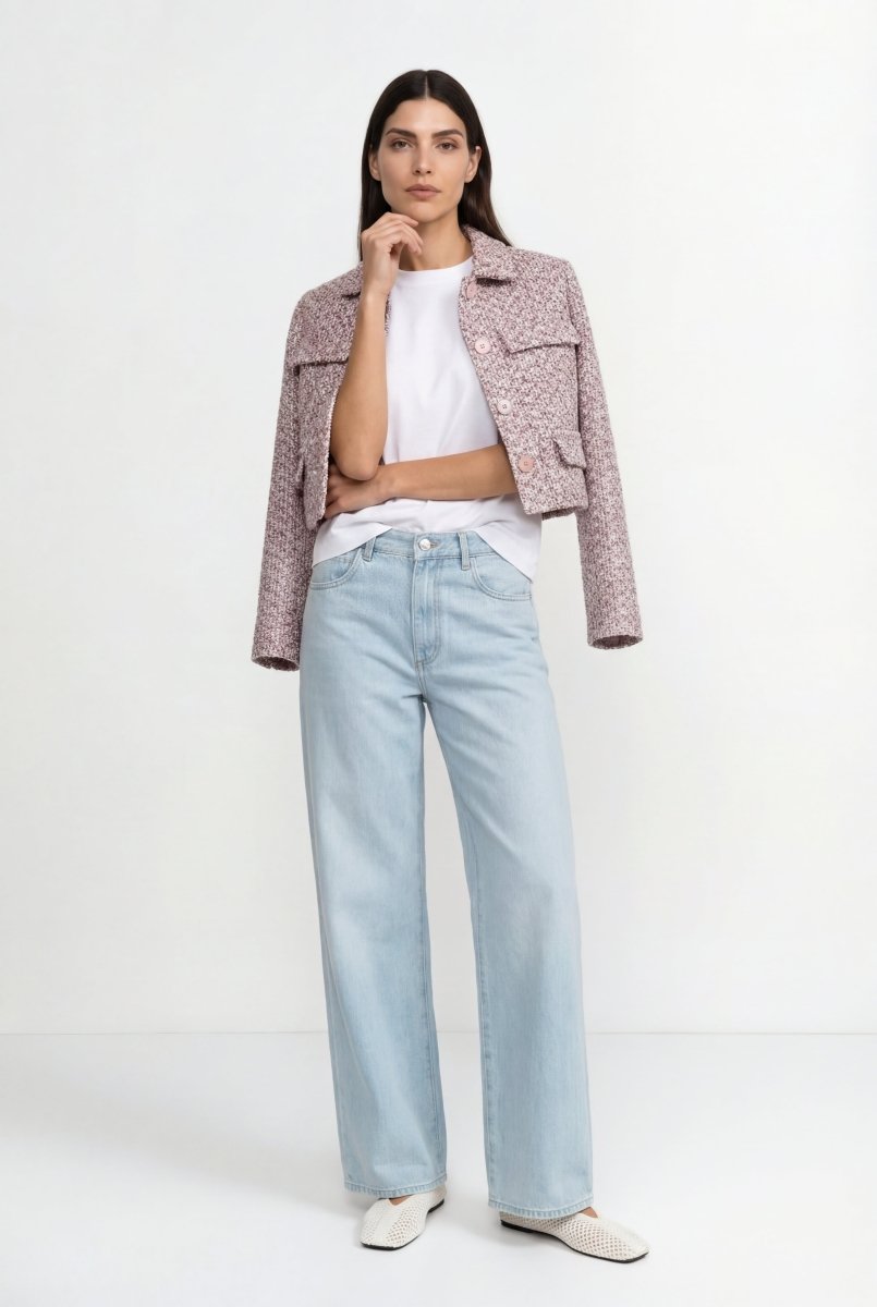 Bouclé-Jacke in cropped Länge-Rich & Royal