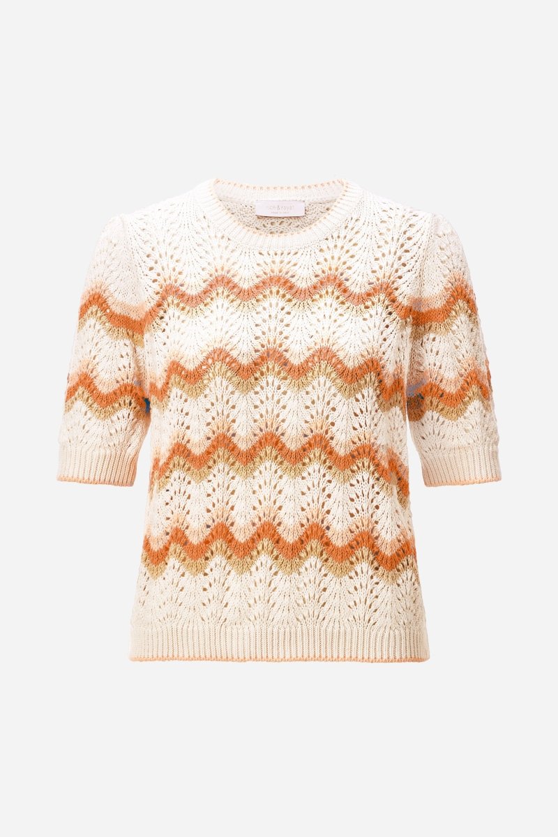 Ajourstrick-Shirt mit Zickzack-Muster-Rich & Royal