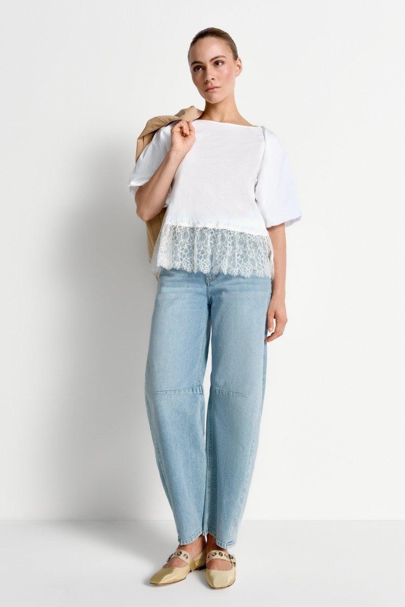 T-Shirt mit Spitzensaum-Rich & Royal