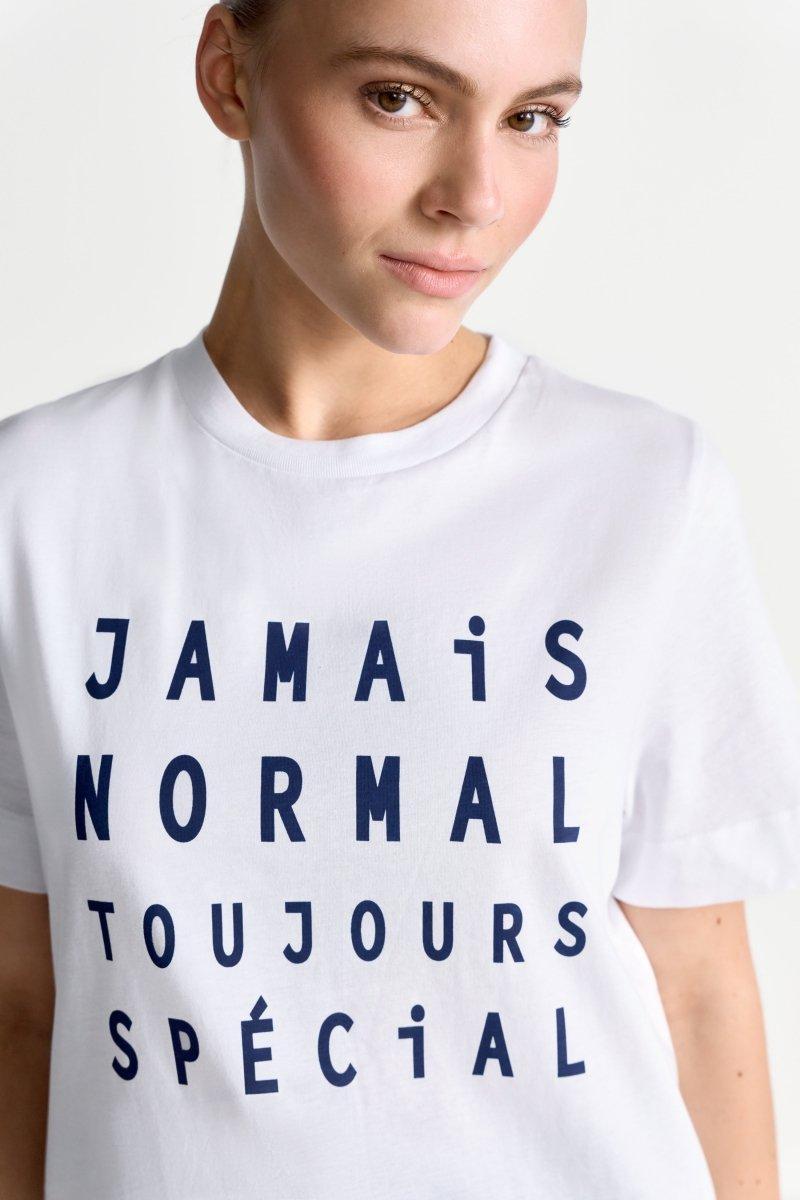 Weißes T-Shirt mit Slogan-Rich & Royal