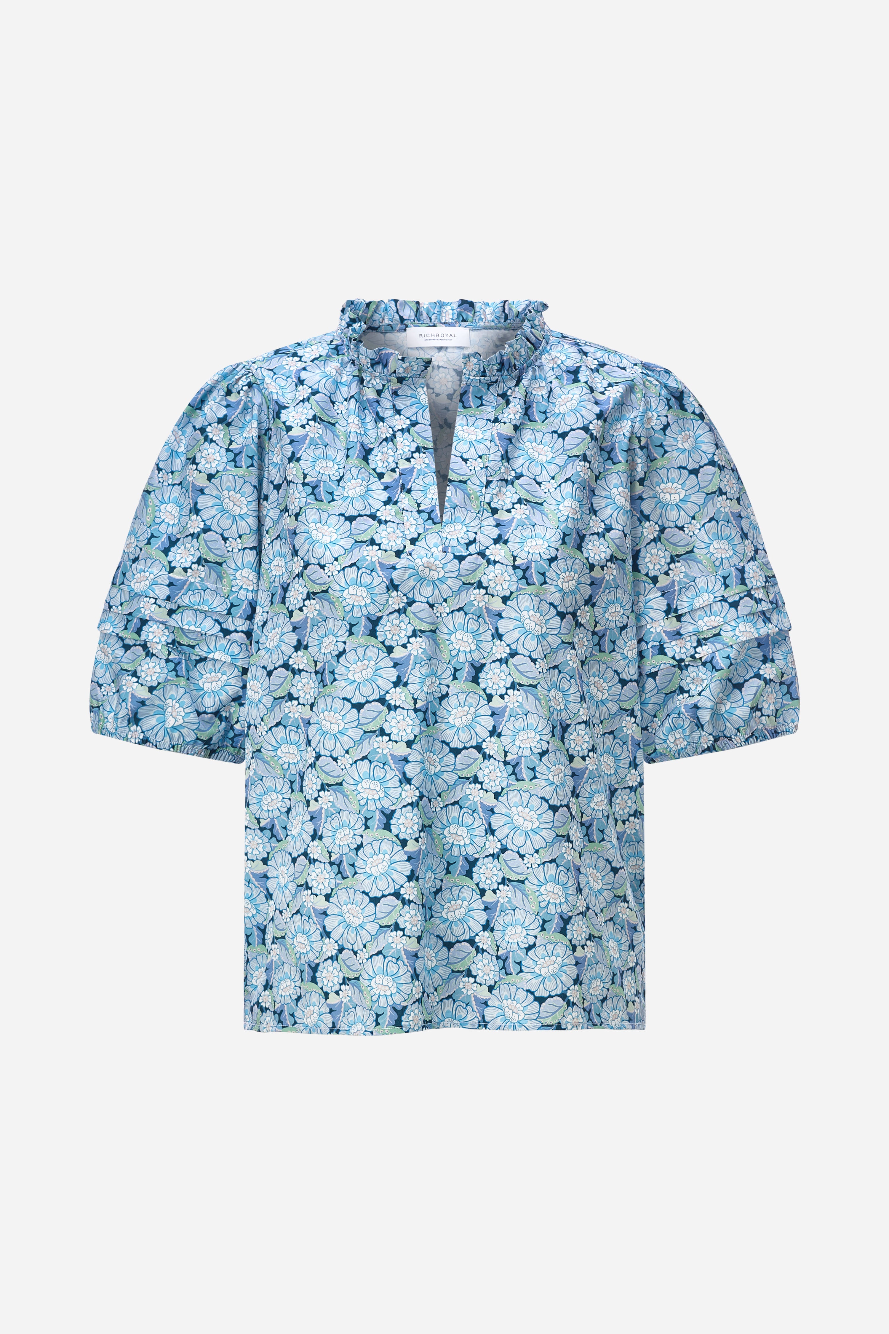 Bluse mit Rüschenkragen - Made with Liberty Fabric-Rich & Royal