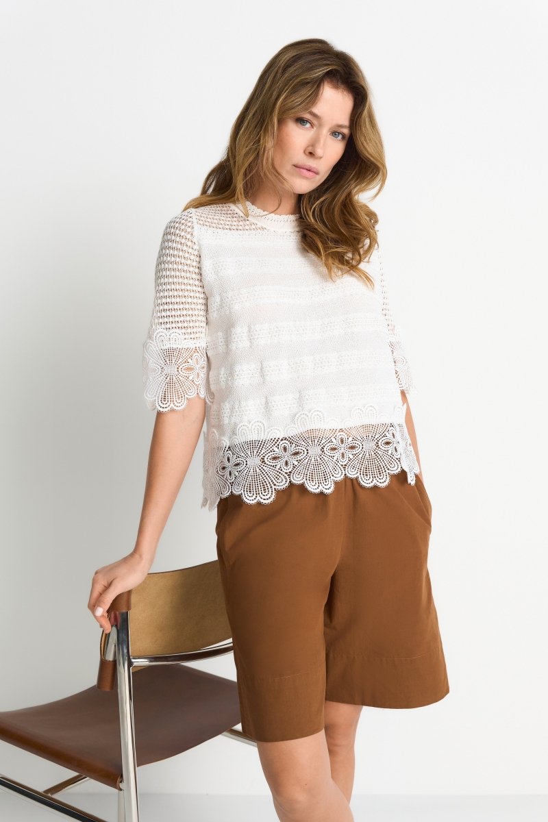 Häkel-Top mit Spitzensaum-Rich & Royal