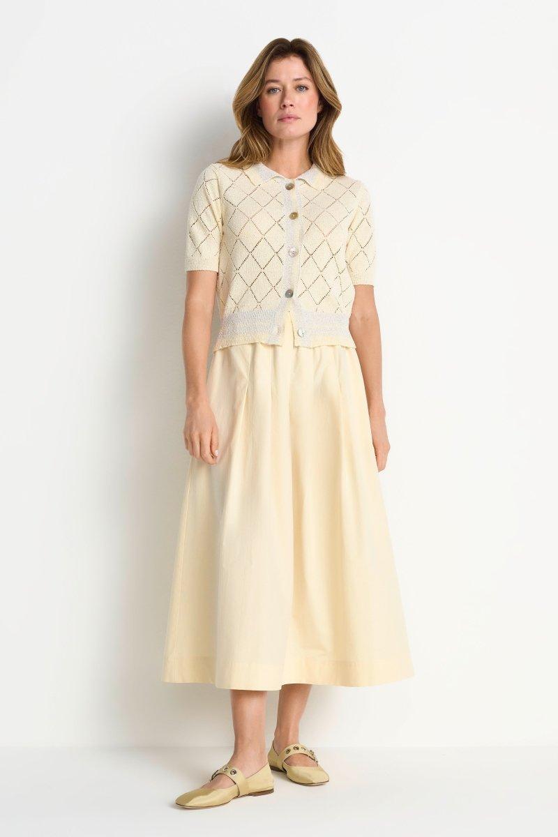 Ajour-Cardigan mit Polokragen-Rich & Royal