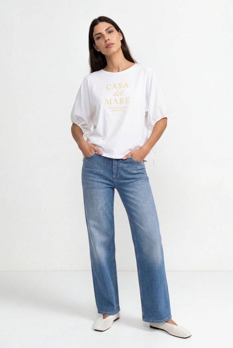 Crop-Top mit Schriftzug-Rich & Royal